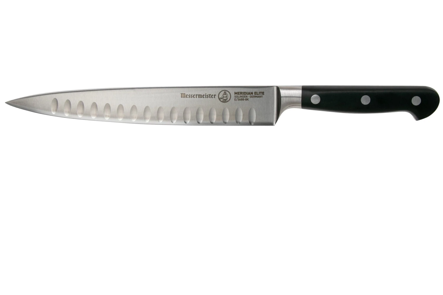 Messermeister Meridian Elite E-3688-8K Cuchillo Para Trinchar Con Hoyuelos, 20 Cm 3 Messermeister Meridian Elite E-3688-8K Cuchillo Para Trinchar Con Hoyuelos, 20 Cm
