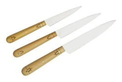 Nontron Traditional Set Of 3 Kitchen Knives, T3OFRBU Juego De Cuchillos De 3 Piezas -Yaxell Ventas NNT3OFRBU 03 nontron